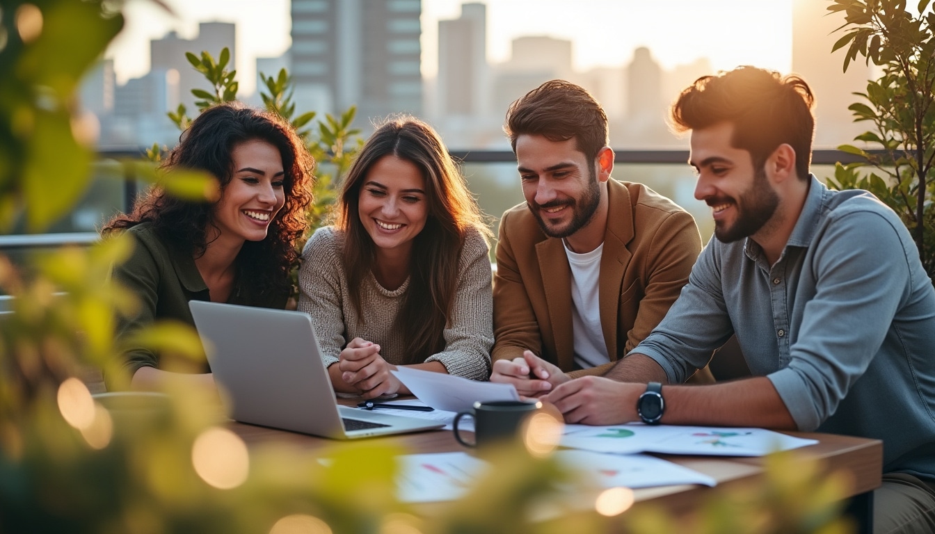 Equipo de Pawuko en espacio exterior de trabajo